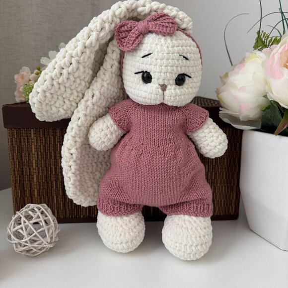 Handmade Crochet Bunny | First Easter Gift | Easter Basket Stuffer - Picture 5 of 5